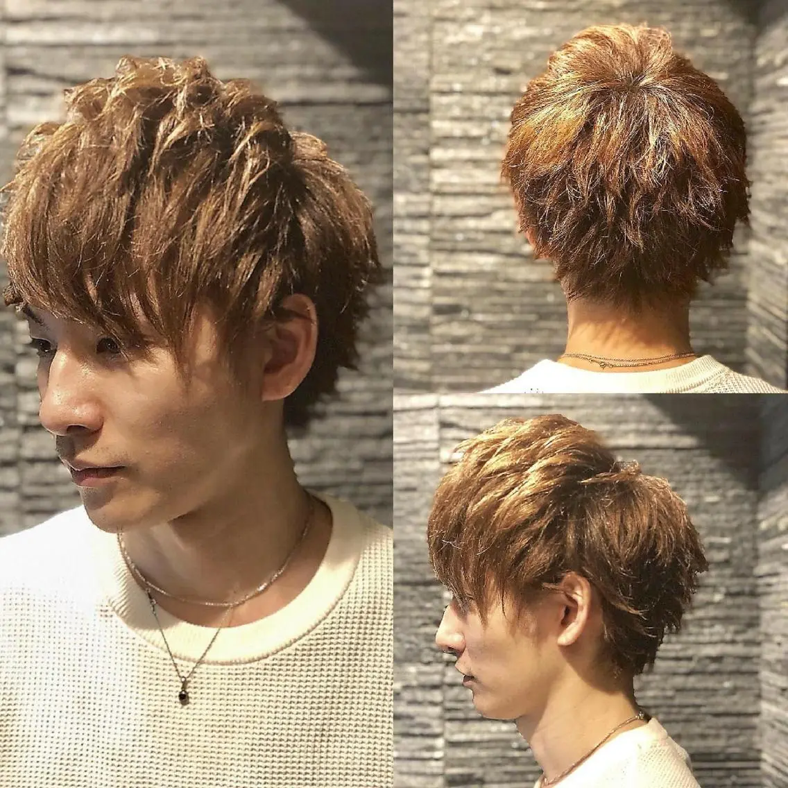 ミディアム メンズ カラー BroTokyo マルのヘアスタイル