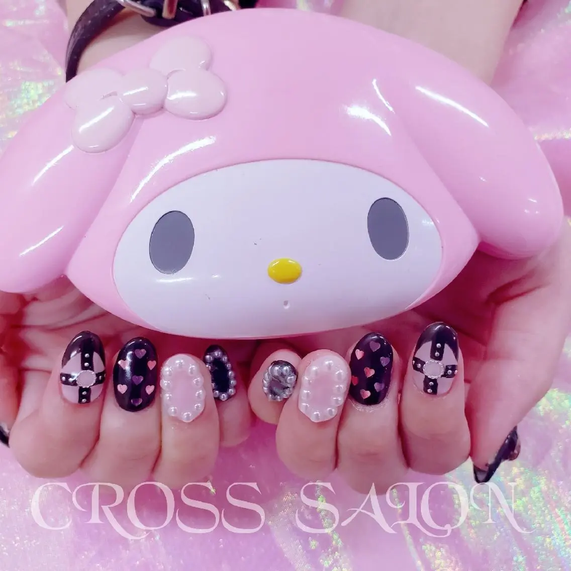 ネイル 長さ出し 氷ネイル・うるうるネイル 韓国ネイル ネイルチップ CROSS クロス のネイルデザイン