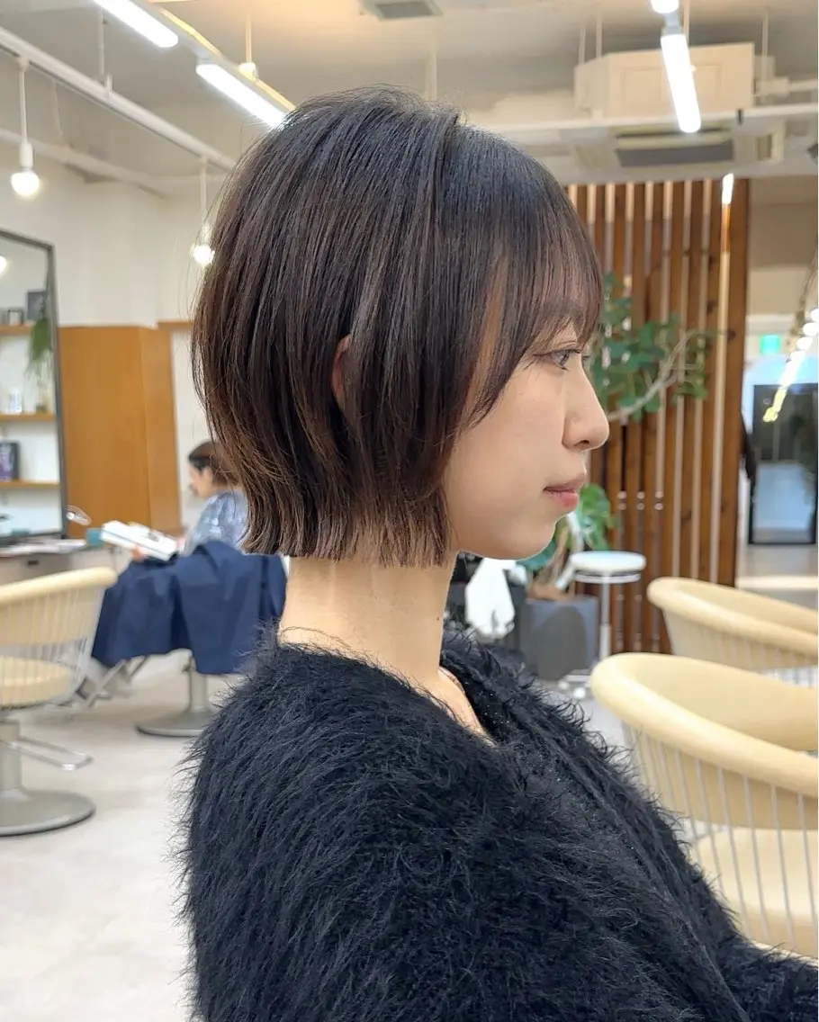 ショート ボブレイヤー ボブ レイヤーカット 似合わせボブ/矯正 /ハイトーン/ひさとのヘアスタイル