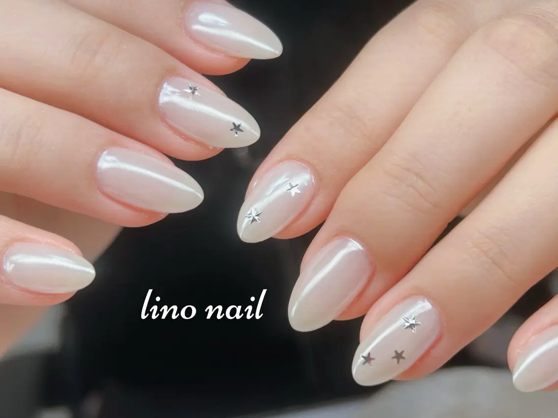 ネイル オーロラネイル 長さ出し フットネイル 持ち込み ワンホンネイル ハンドネイル Lino Nailのネイルデザイン