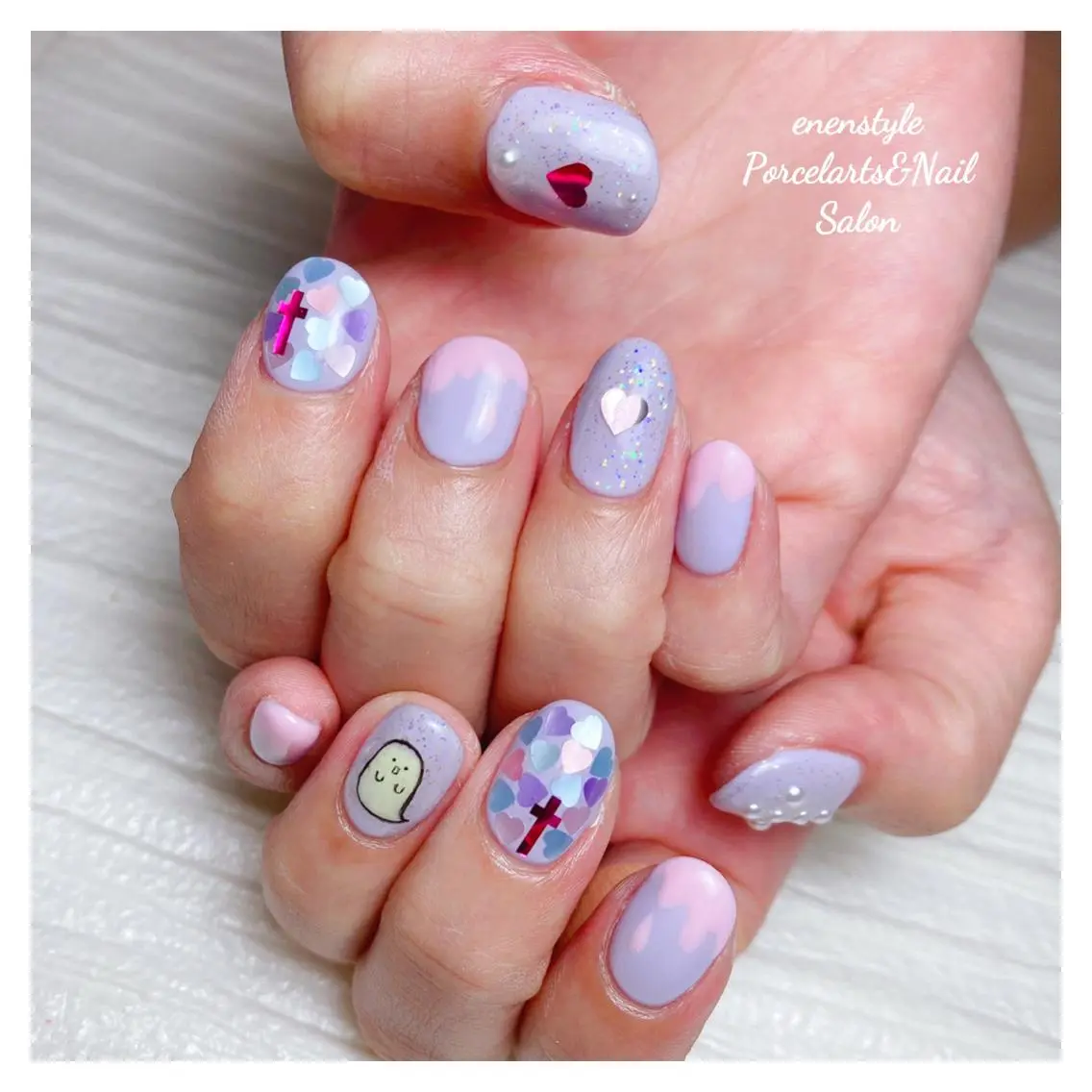 ミディアム ネイル 🐾enen style 🐾のネイルデザイン