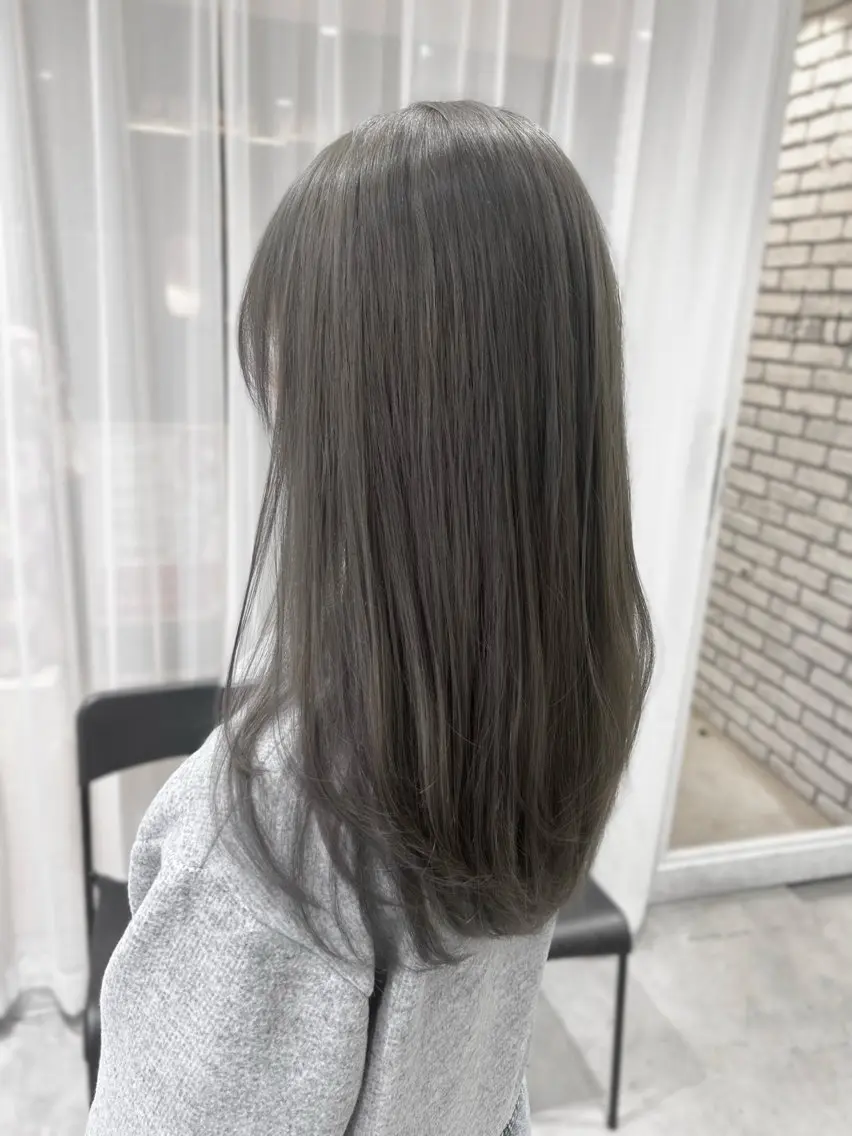 セミロング カラー ヘアカラー 🤎オリーブカラー× パーマ特化💫森口のヘアスタイル