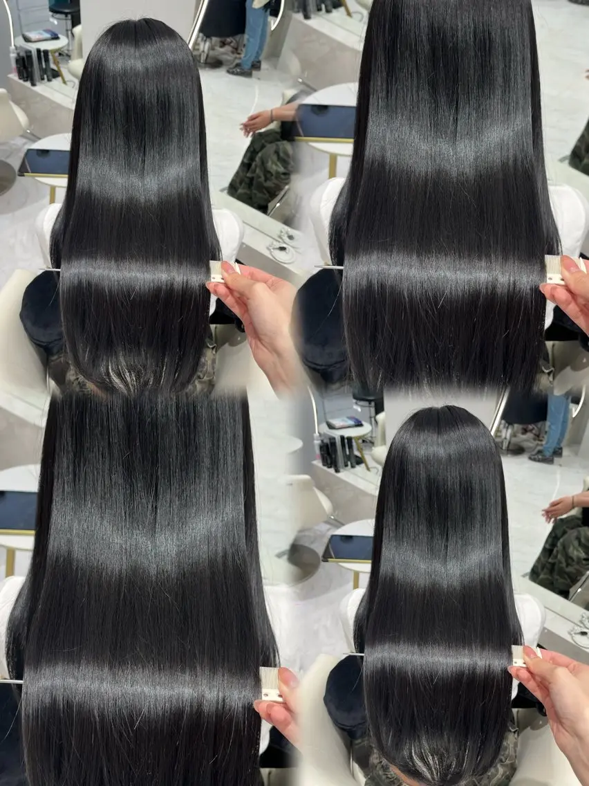 ロング カラー 透明感カラー ダークグレー 髪質改善 トリートメント カット ヘアカラー トリートメント 𝑹𝒊𝒉𝒐🎀 名駅/大人韓国ヘアのヘアスタイル