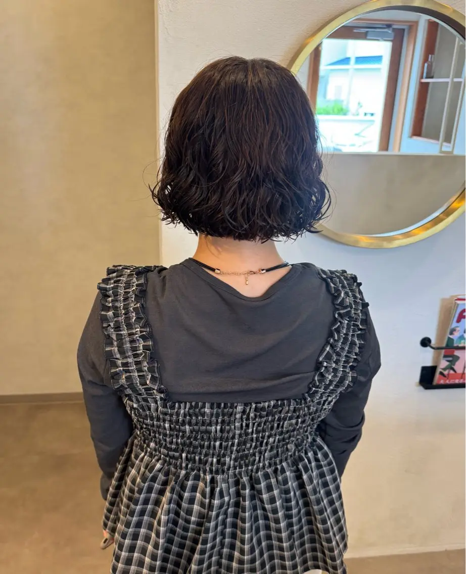 ショート パーマ カット パーマ トリートメント kako /透明感カラー🤍のヘアスタイル