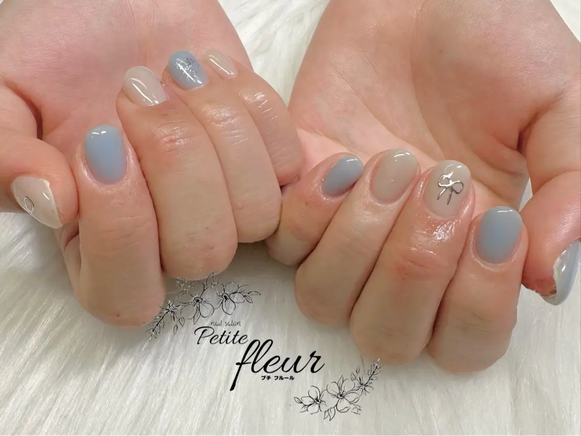 ネイル ブルー ワンカラーネイル ハンドネイル ❁⃘*。Petite fleur❁⃘*りさのネイルデザイン