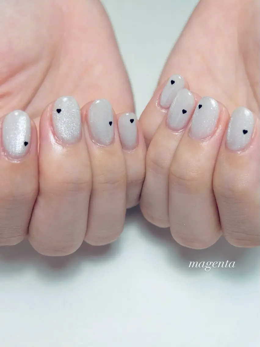 ネイル ハート マグネットネイル ハンドネイル nailsalon magentaのネイルデザイン