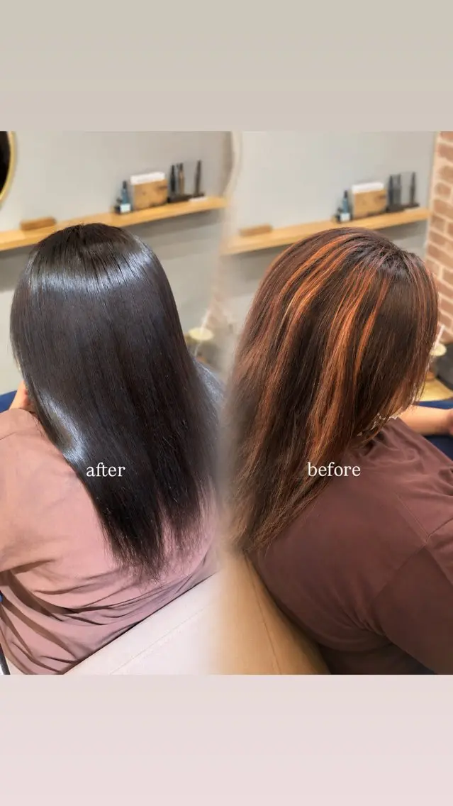 ロング カラー 透明感カラー グレージュ 縮毛矯正 ヘアカラー ruup Rell スズカのヘアスタイル