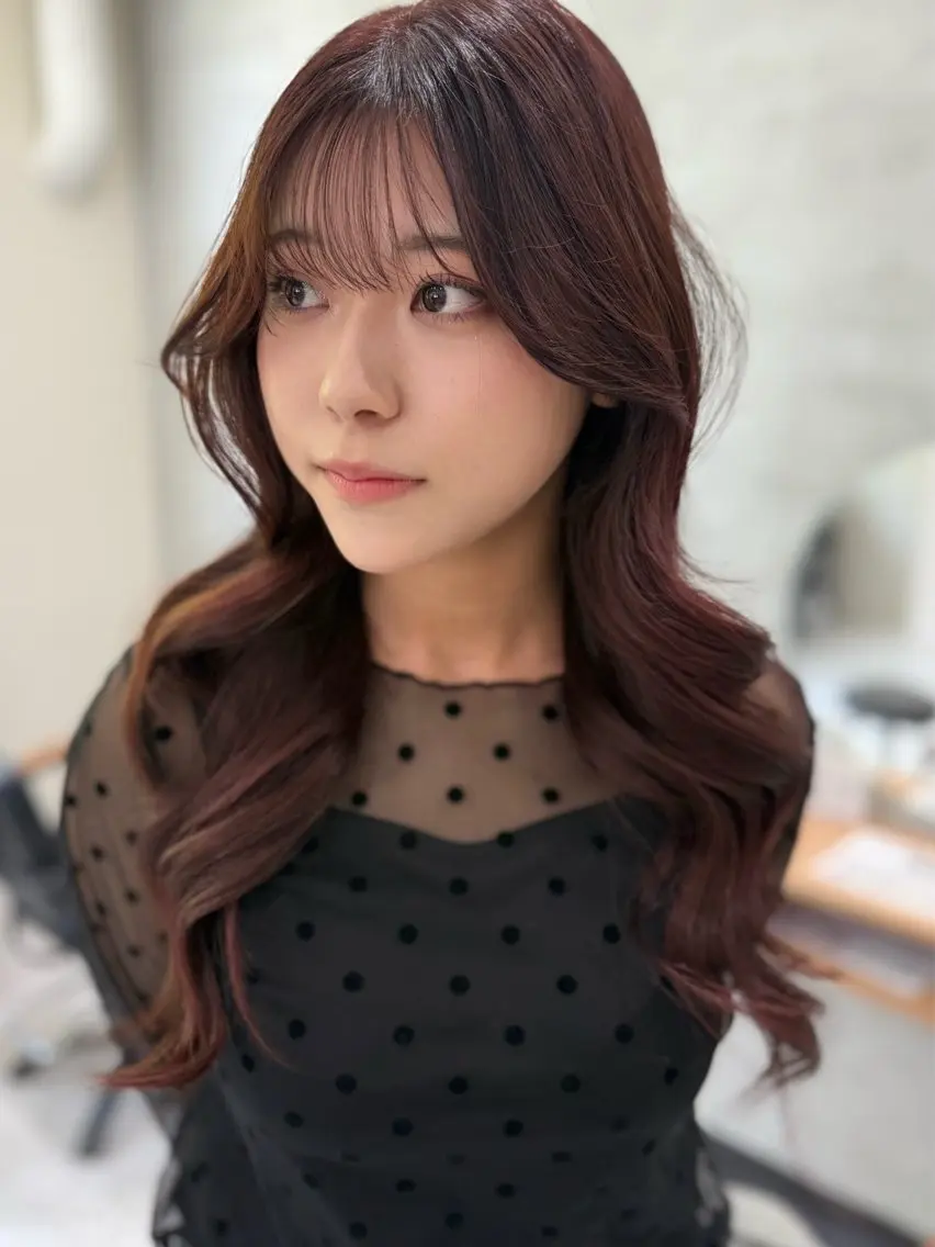 ロング カラー ブリーチ ブリーチなしカラー ヘアカラー トリートメント 透け感カラー/ SUのヘアスタイル