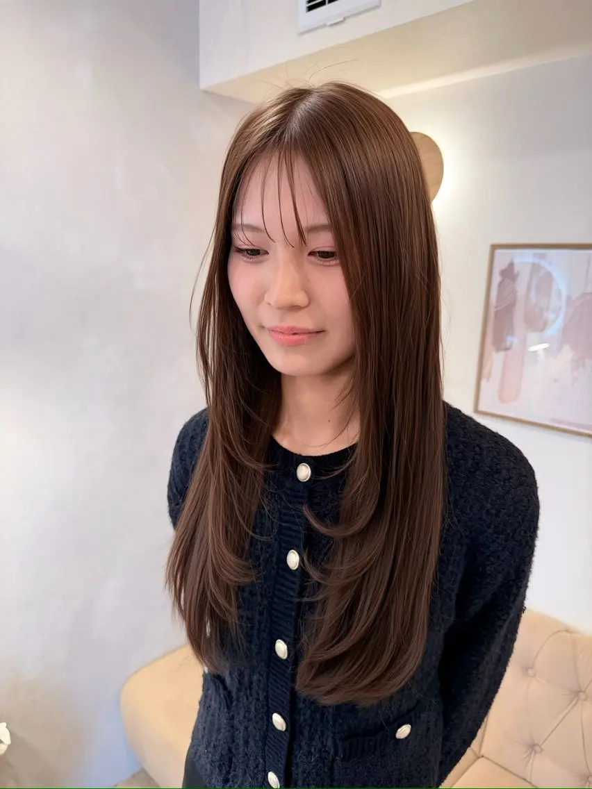 ロング カット ヘアカラー トリートメント 草野ゆずき⌇縮毛矯正 ⌇Wカラー⌇レイヤーのヘアスタイル