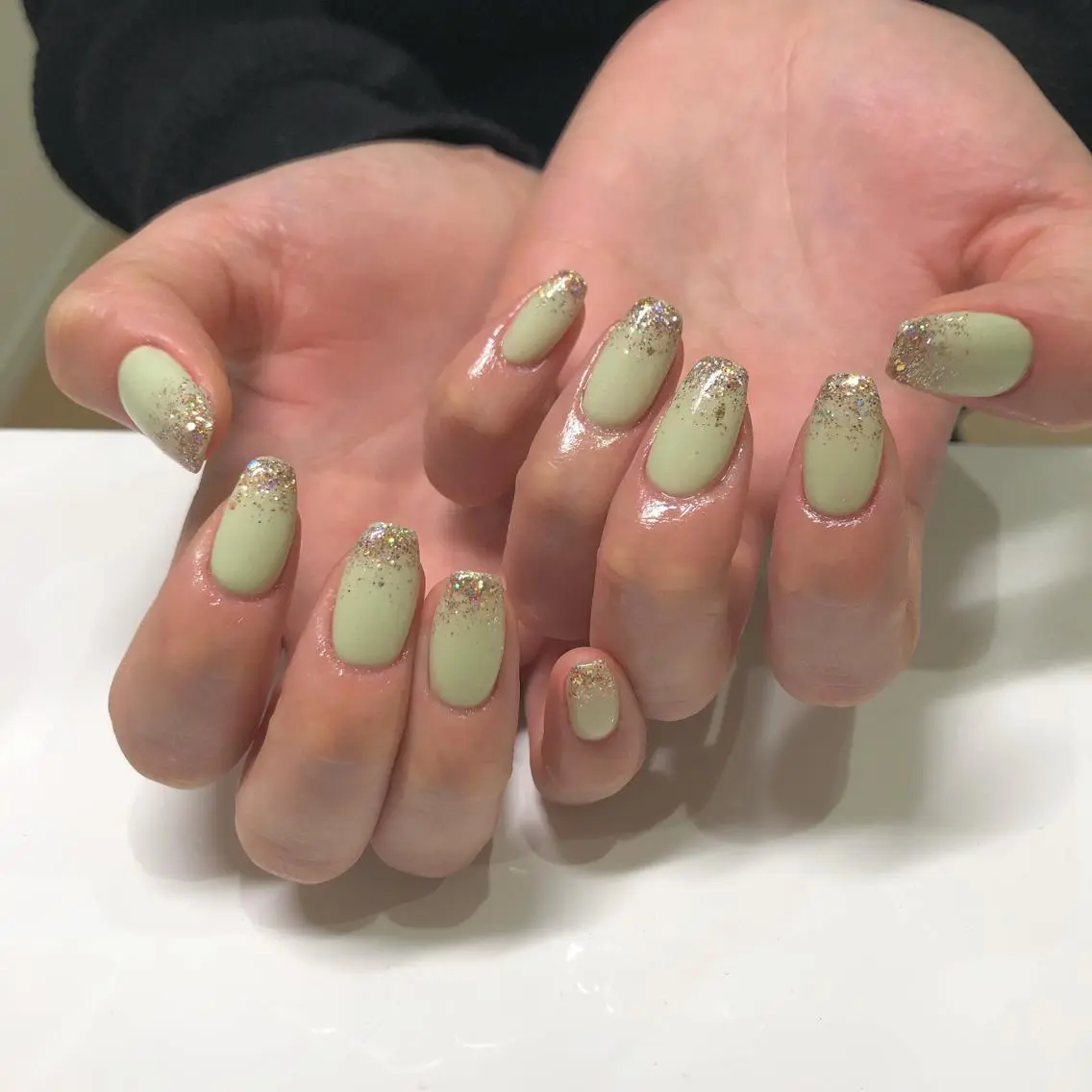 ネイル ラメ(グリッター) ラメグラデーション ワンカラーネイル ハンドネイル nail by minamiのネイルデザイン