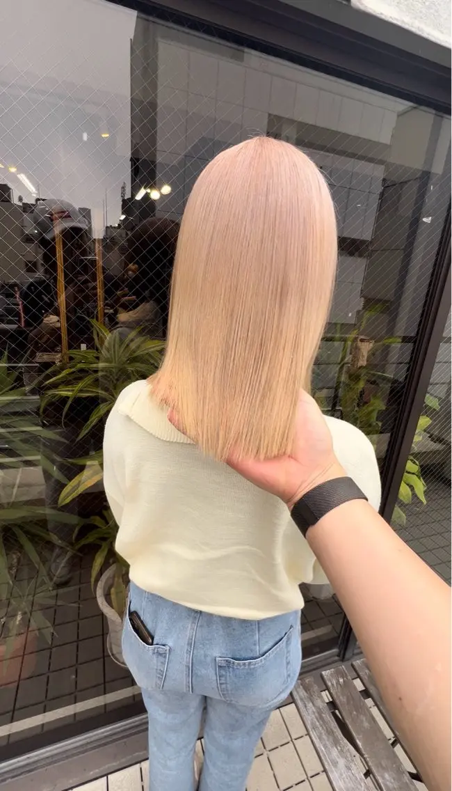 ミディアム カラー ヘアカラー 🧡梅田ハイトーン カラー🧡runaのヘアスタイル