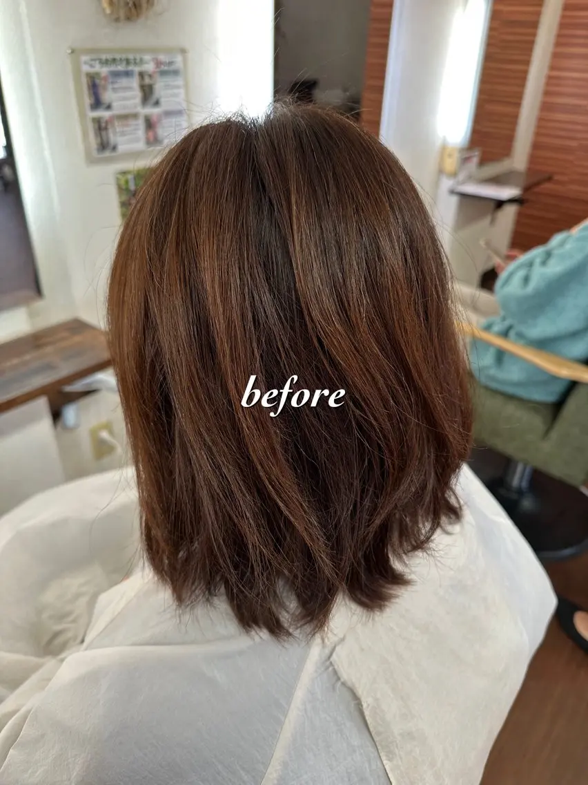 ミディアム カラー ブリーチ ブリーチなしカラー レイヤーカット カット ヘアカラー 💜推しインナー カラー/菊池柊真💜のヘアスタイル