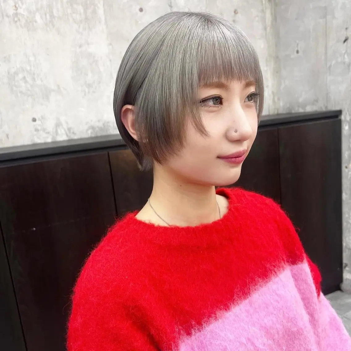 ショート カラー ブロンド シルバー カット ヘアカラー トリートメント レイヤー / メンズ 🇰🇷 細江 美紅のヘアスタイル
