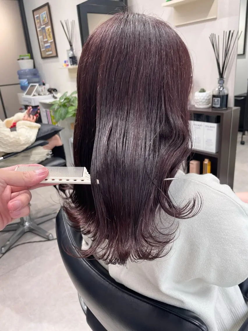 セミロング カラー カット ヘアカラー トリートメント 髪質改善will hairdesignのヘアスタイル