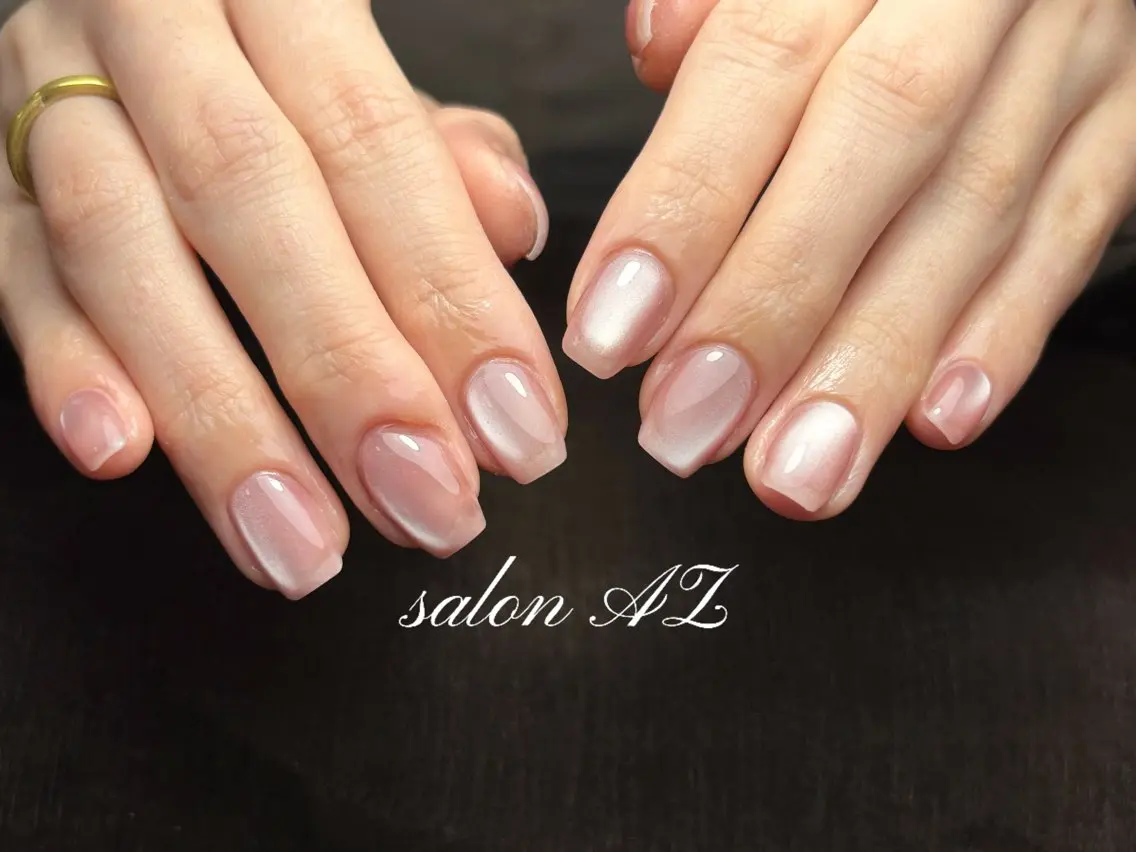 ネイル 長さ出し フットネイル フレンチネイル マグネットネイル ニュアンスネイル salon AZのネイルデザイン