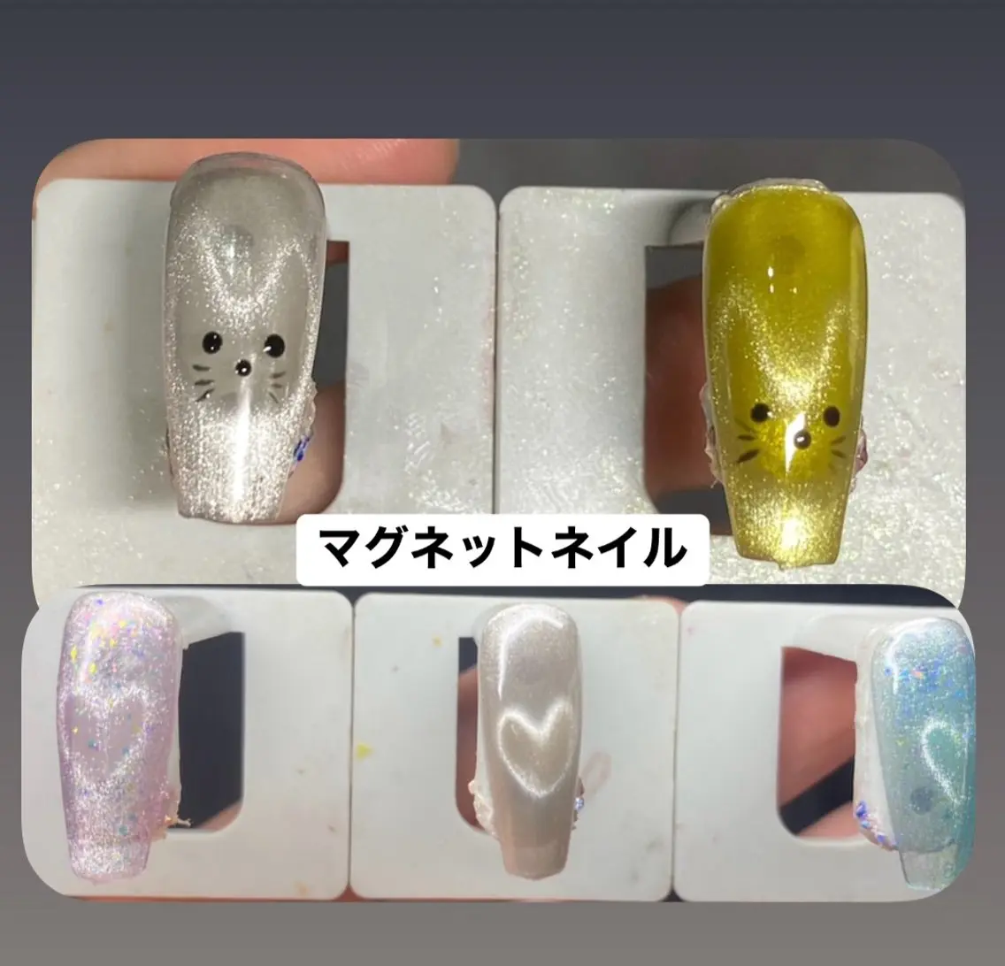 ネイル ハート マグネットネイル Hi beauty 渋谷のネイルデザイン