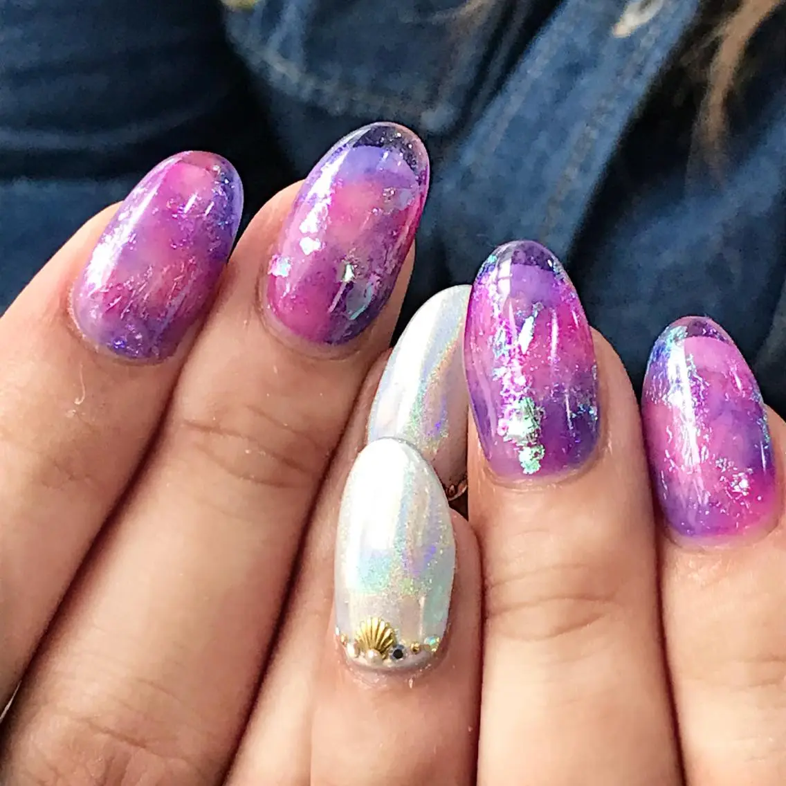 ネイル 渋谷/チップ長さ出し 👑アプレgel-xのネイルデザイン