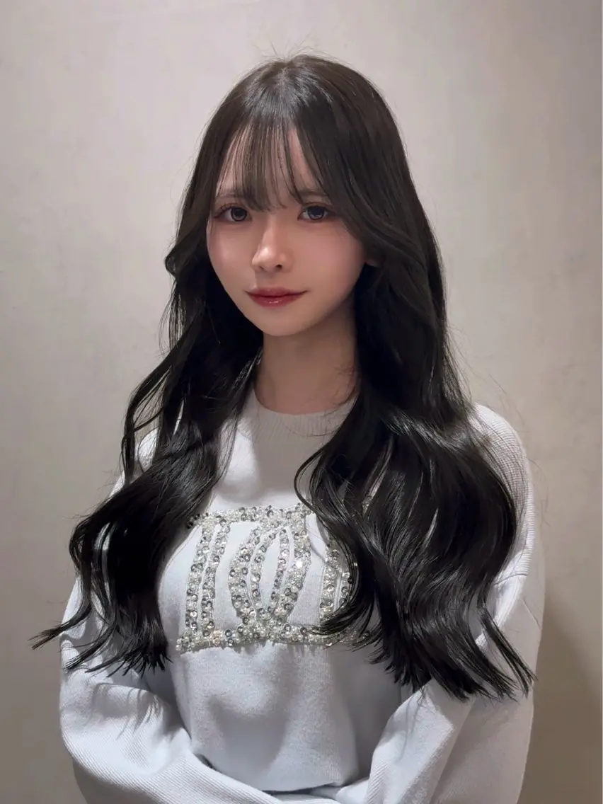 ロング カラー ブリーチ ダブルカラー グレージュ ブリーチなしカラー オリーブグレージュ ヘアカラー 🩵福岡ブリーチなし レイヤー/紫音🩵のヘアスタイル