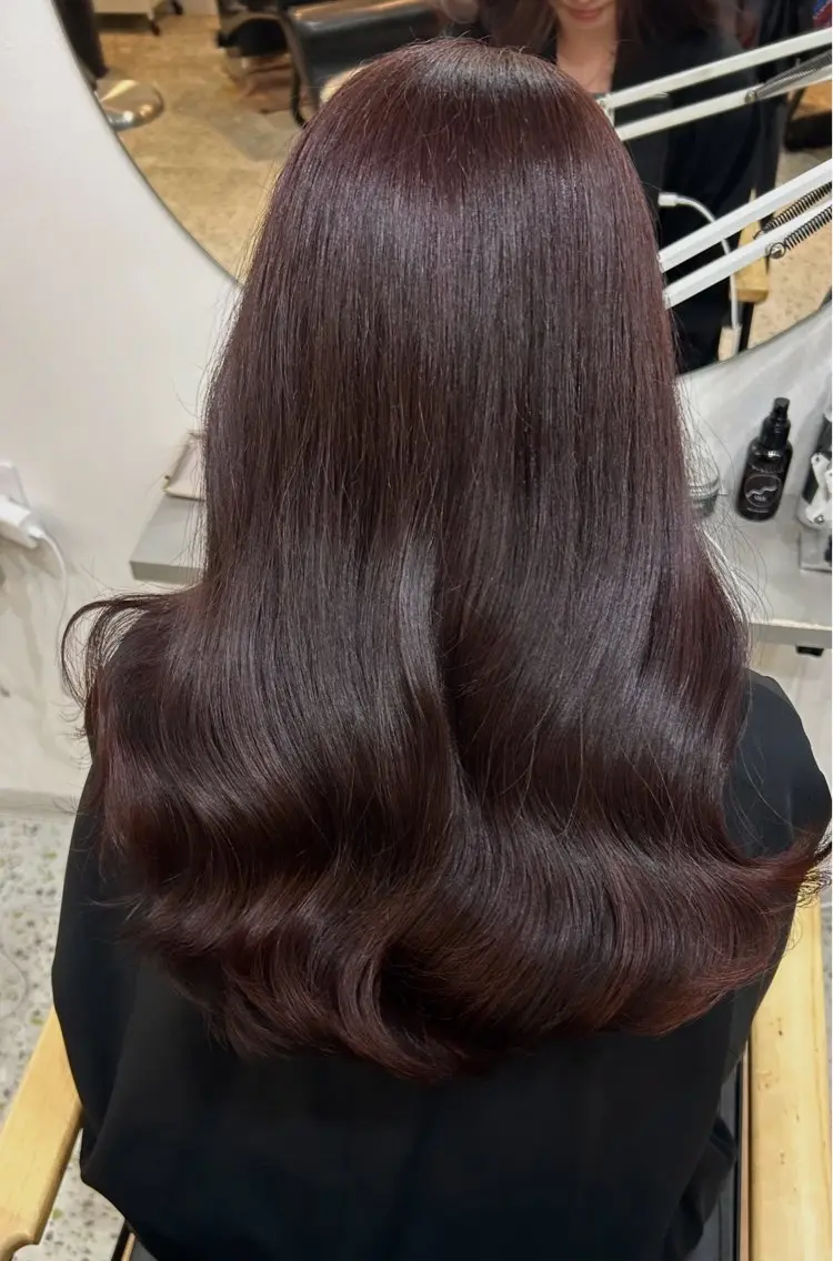 セミロング カラー ブラウンカラー ピンクカラー ピンクブラウン 🧣艶カラー・ヘア セット Chie🧸のヘアスタイル