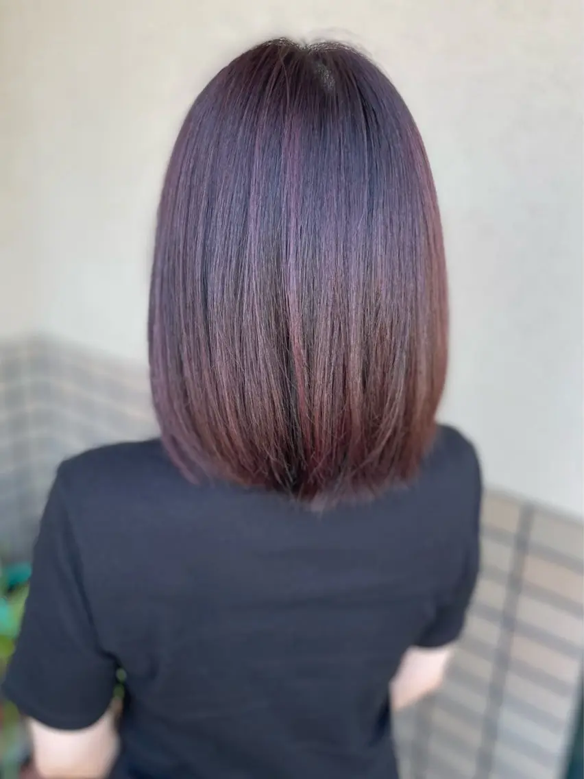 ミディアム カラー ピンクカラー バイオレットカラー 沢田 瞳のヘアスタイル