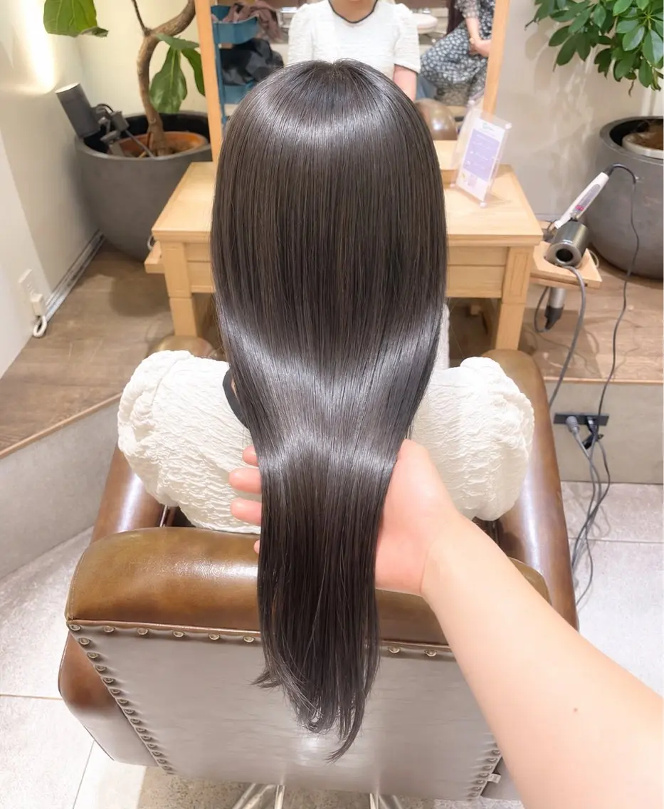セミロング カラー パーマ ストレートパーマ 縮毛矯正 トリートメント ヒナ/酸性ストレート /髪質改善のヘアスタイル