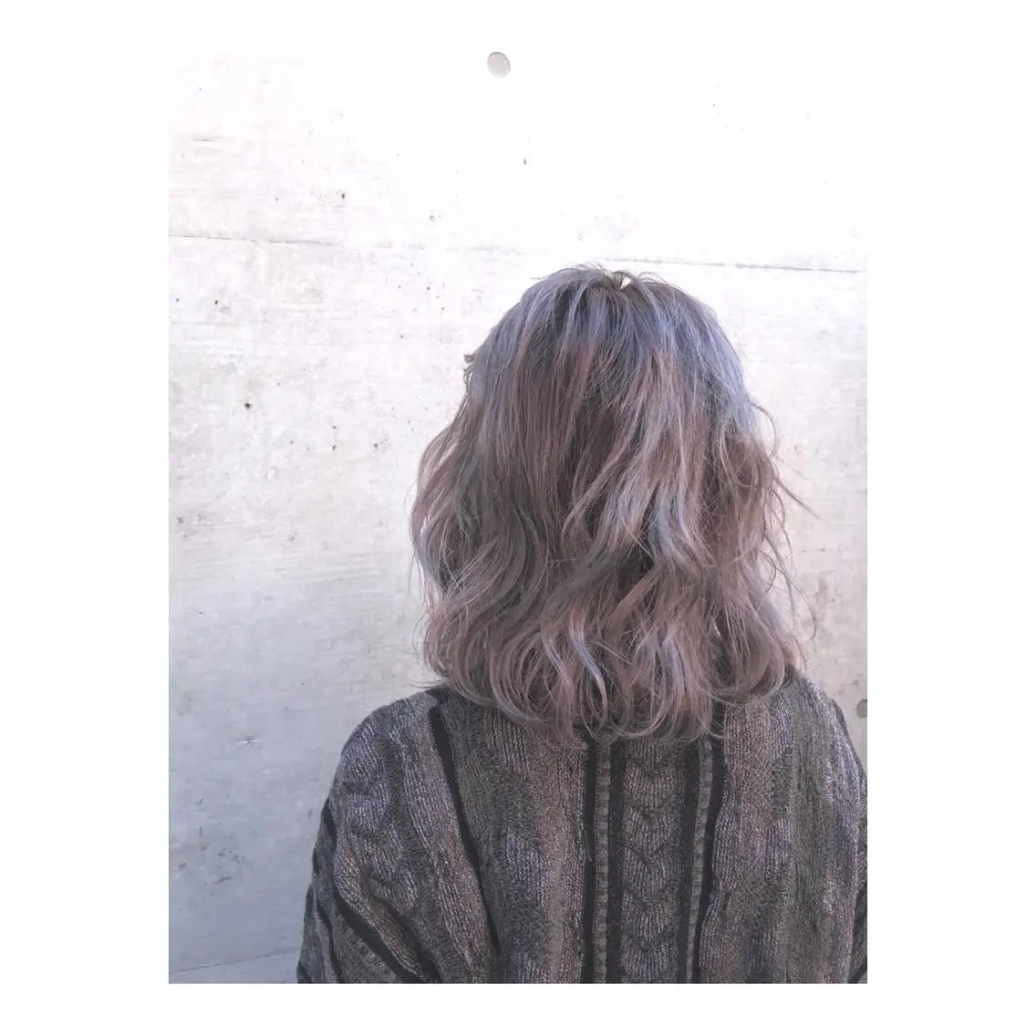 セミロング カラー ブリーチ ラベンダーカラー ラベンダーグレー ピンクカラー 100%髪質改善特化 TRUNSのヘアスタイル