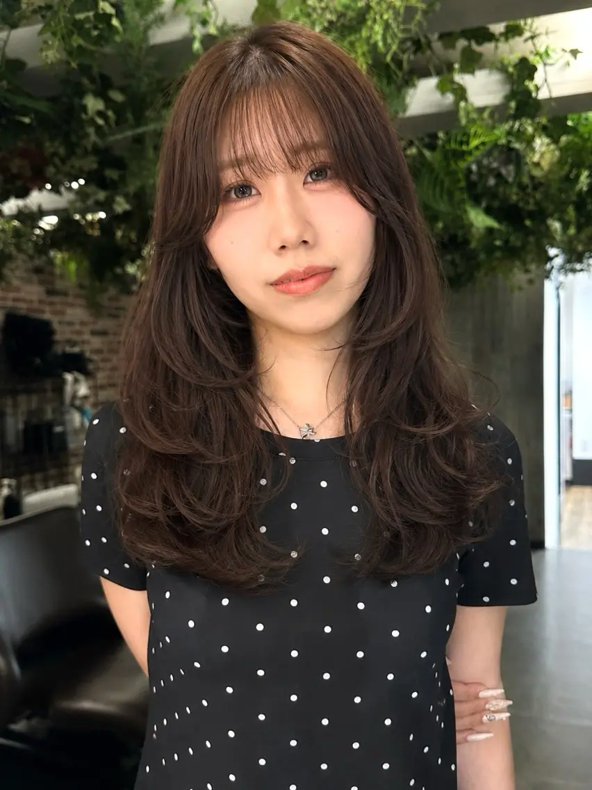 ミディアム カット ヘアカラー 艶カラー/フェイス レイヤー/たむのヘアスタイル
