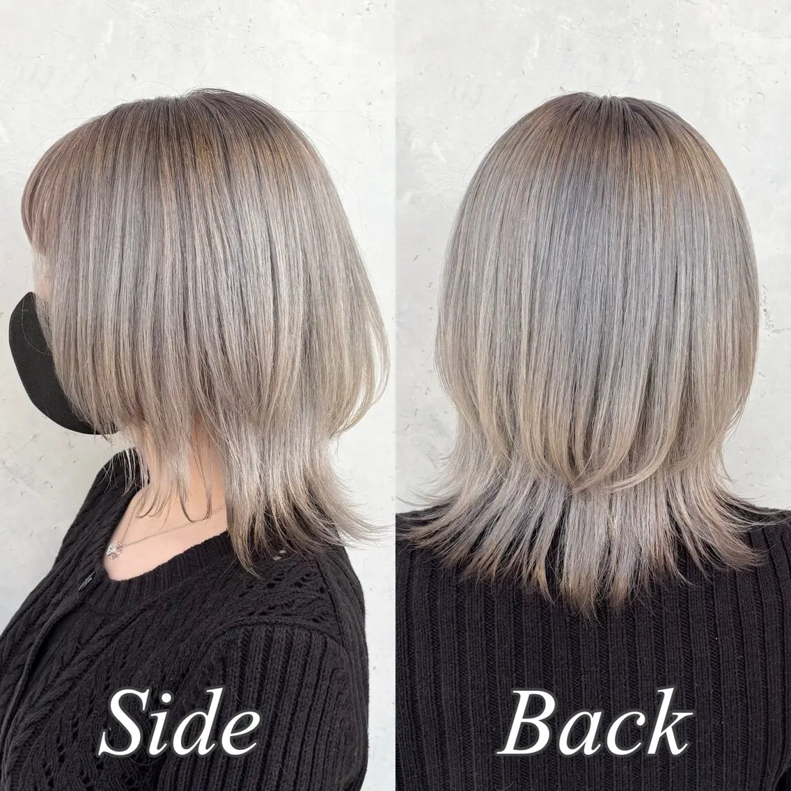 ミディアム カラー ヘアアレンジ ハイトーンカラー ウルフカット ｲﾝﾅｰｶﾗｰ屋さん 🫧伊藤拓実のヘアスタイル