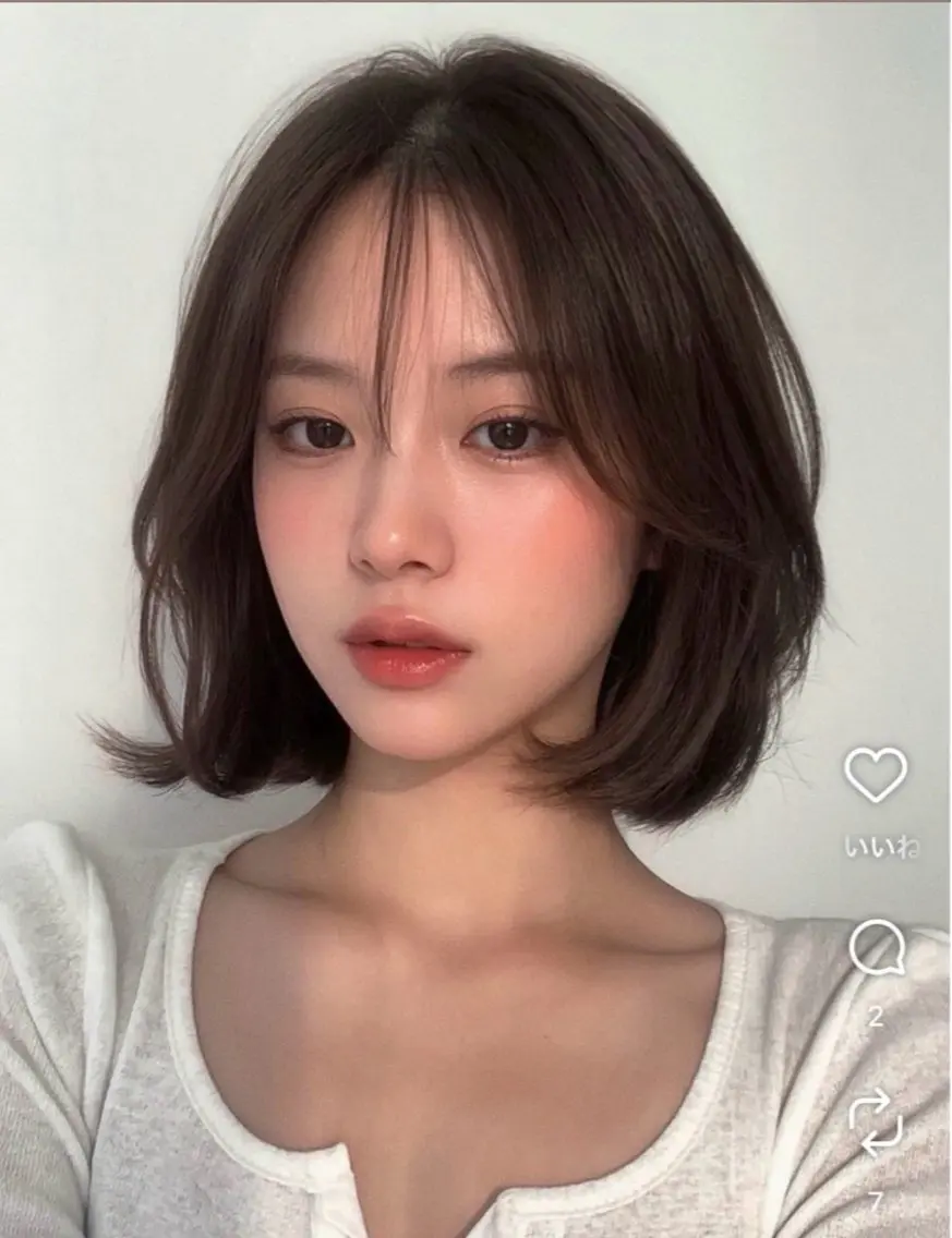 ミディアム 海野翔吾🇨🇳 ワンホンレイヤーのヘアスタイル