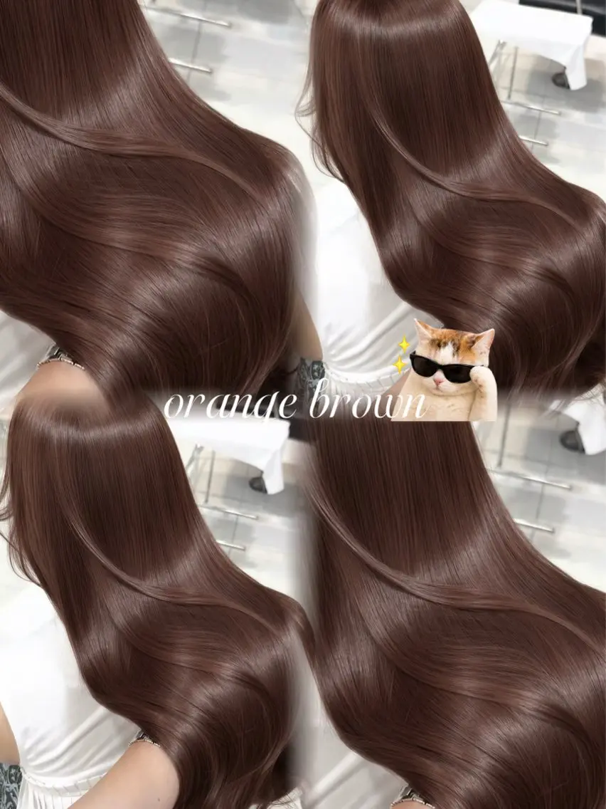【 orange brown 】𖥔 ݁ ケアカラー+3stepトリートメントの写真