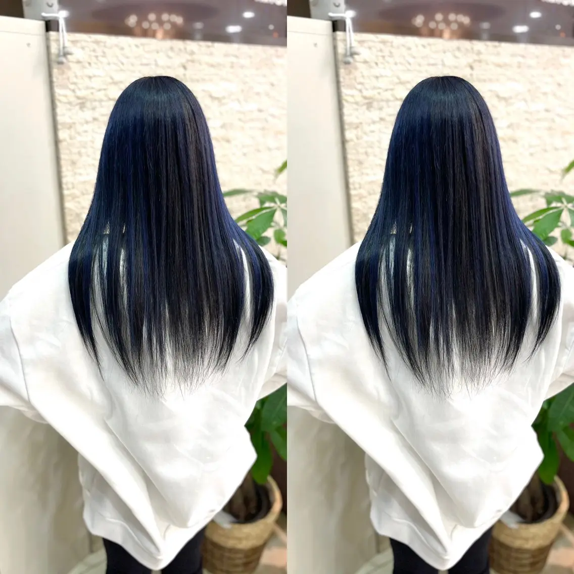 セミロング ヘアカラー Y Uのヘアスタイル