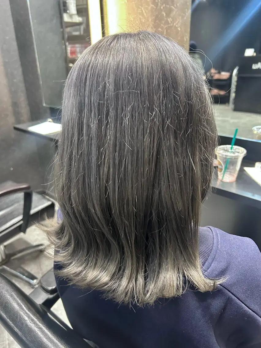 ミディアム カラー ヘアカラー トリートメント 💎透明感カラー💎 bAteAu あまねのヘアスタイル