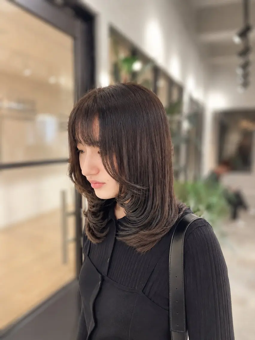 ミディアム カット ヘアカラー トリートメント EIGHT梅田 /HADUKIのヘアスタイル