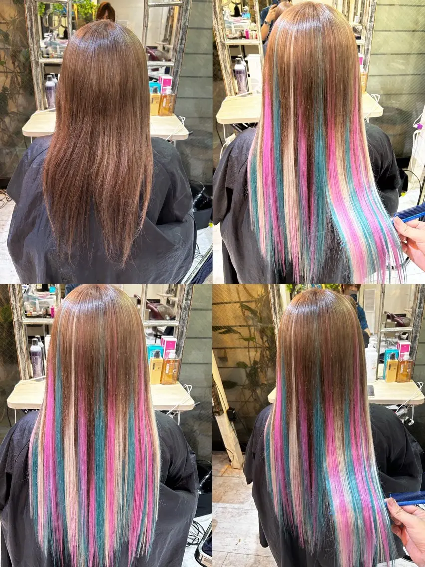 ロング カラー ササ キのヘアスタイル