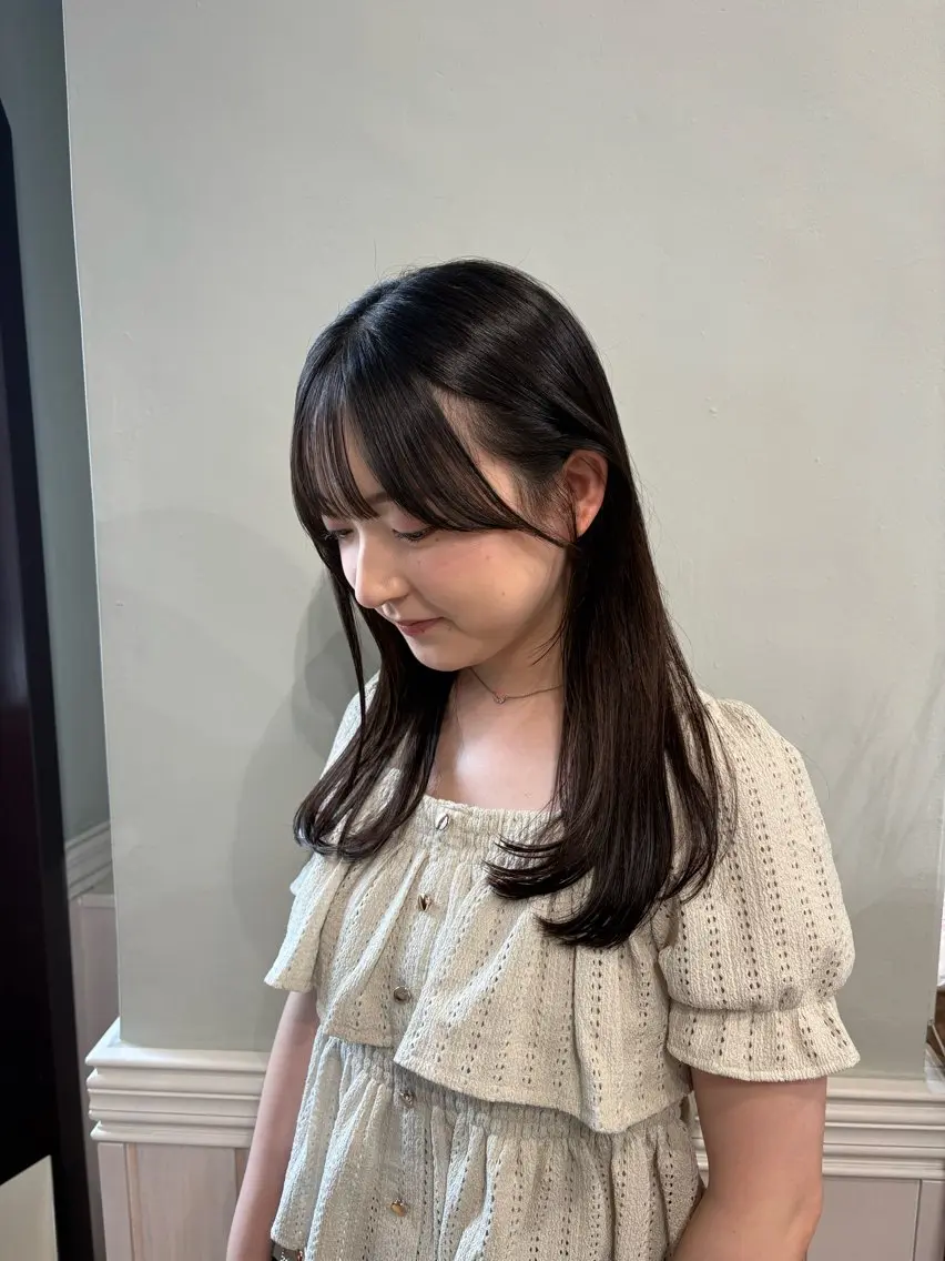 ロング カット ヘアカラー トリートメント kanon 透明感hairのヘアスタイル