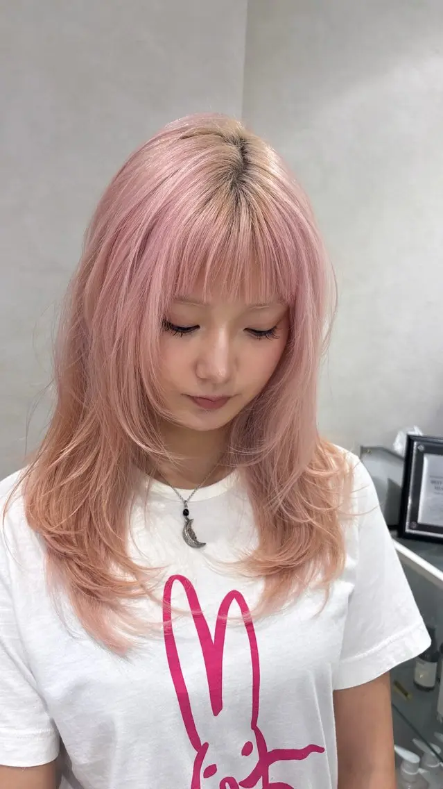 セミロング ハッシュカット ハイレイヤー 韓国風ヘア レイヤーカット カット Yuta✂︎ 韓国レイヤー🪽のヘアスタイル