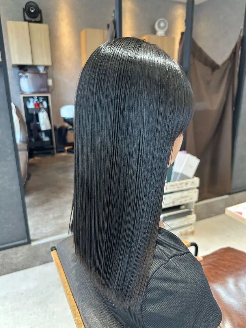 セミロング 縮毛矯正 カット 縮毛矯正 🫧のばた /クム川越🫧のヘアスタイル