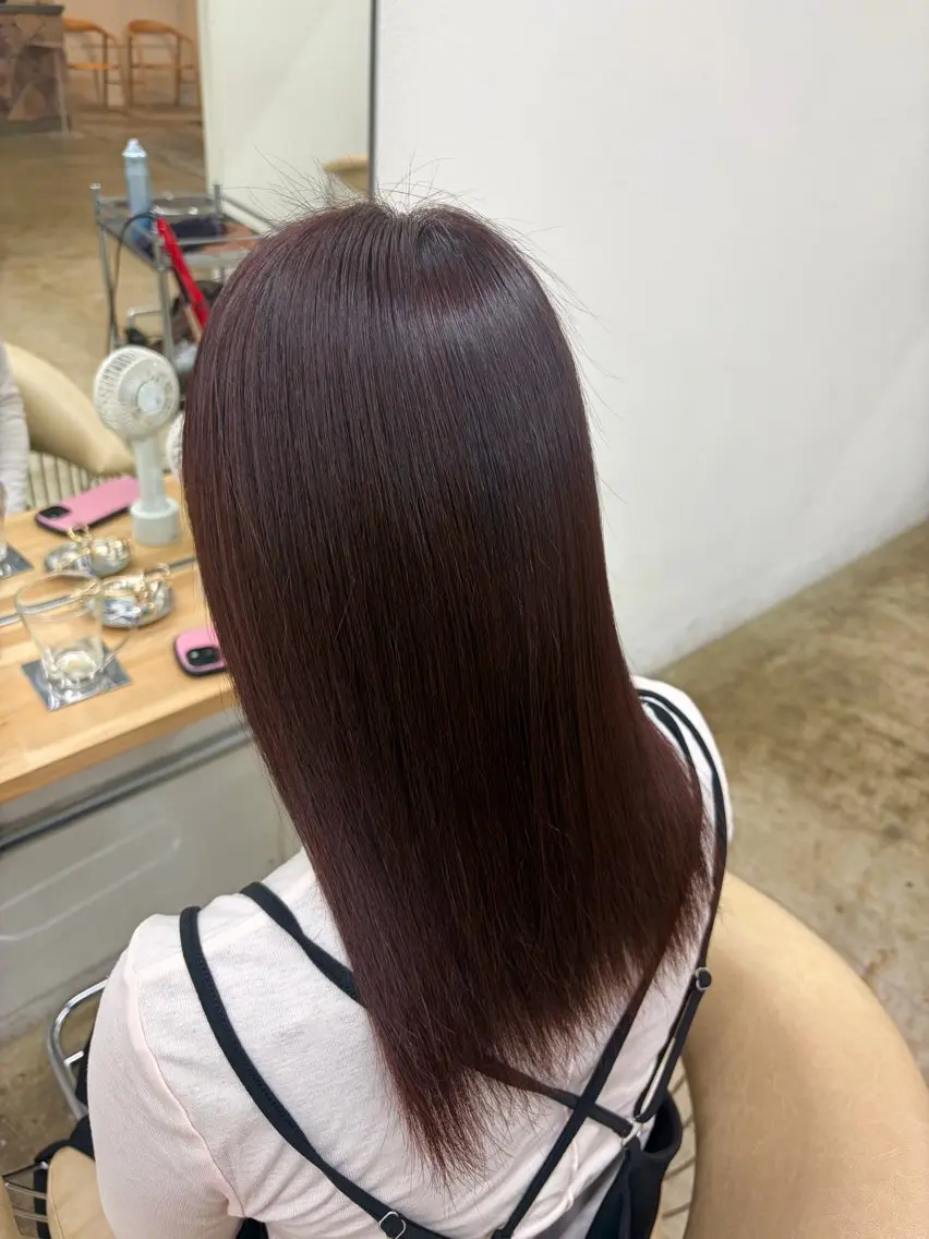 セミロング ピンクラベンダー ヘアカラー fand KOTOMIのヘアスタイル