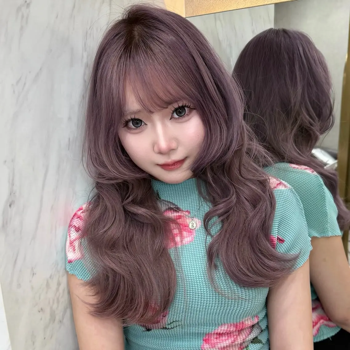 ロング カット ヘアカラー トリートメント karin ボブハイトーンのヘアスタイル