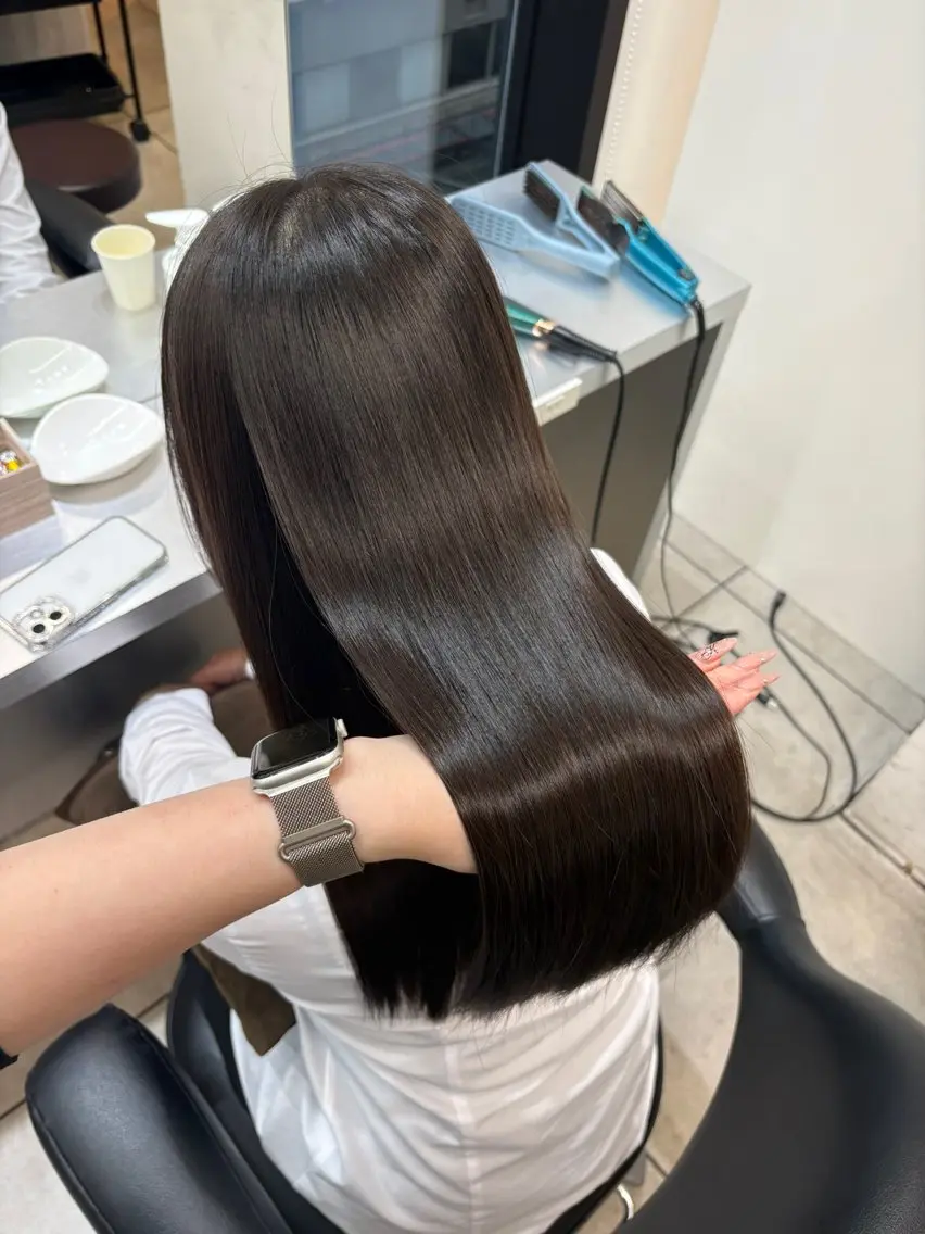ミディアム 伸ばしかけ 縮毛矯正 縮毛矯正 Core髪質改善× カラーリストHaruのヘアスタイル
