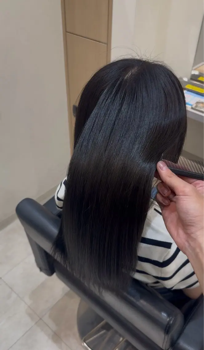 ロング 縮毛矯正 トリートメント かんた /百道浜・髪質改善のヘアスタイル