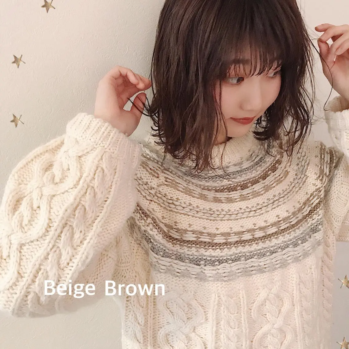 ミディアム カラー カット ヘアカラー 市川 千夏のヘアスタイル