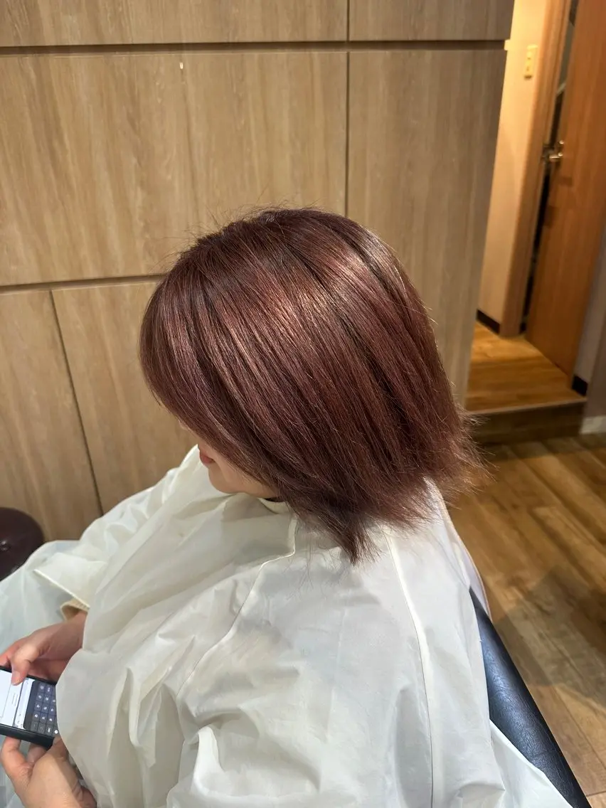 カラー ブリーチ ピンクカラー 片村 猛琉のヘアスタイル