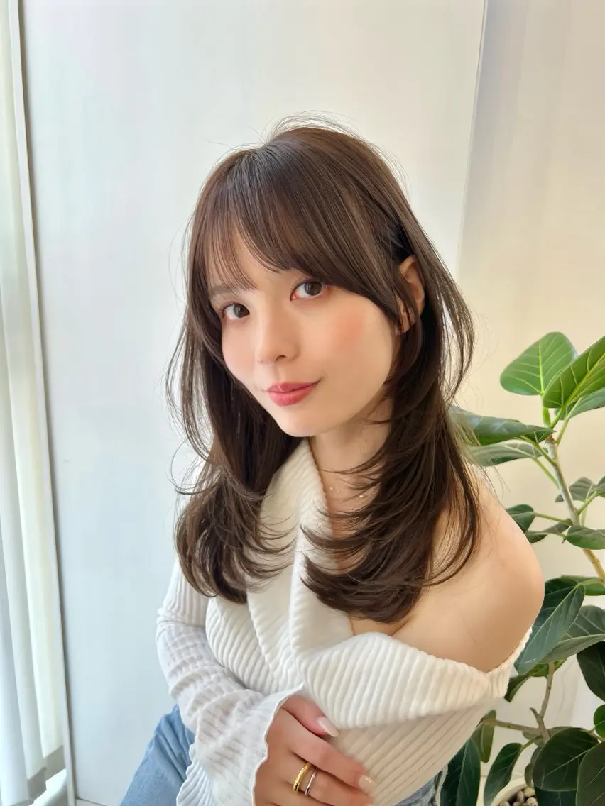 ミディアム カット ヘアカラー トリートメント ✨上品可愛い 垢抜けヘア/後藤✨のヘアスタイル
