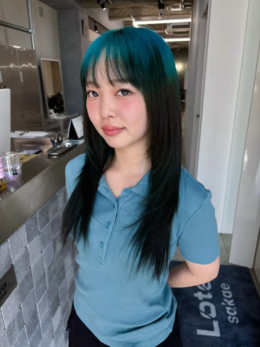 セミロング カラー ヘアカラー デザインカラー /rioのヘアスタイル
