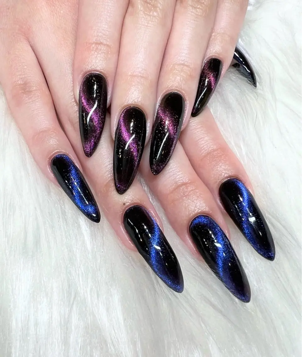 【チップ長さ出しメニュー】オフ込🌈ロングネイルにマグネットワンカラー💅の写真