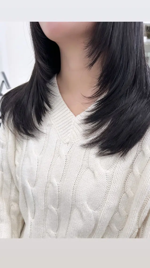 セミロング カラー パーマ ヘアアレンジ メンズ 上品＆韓国風 🥀海心🥀のヘアスタイル