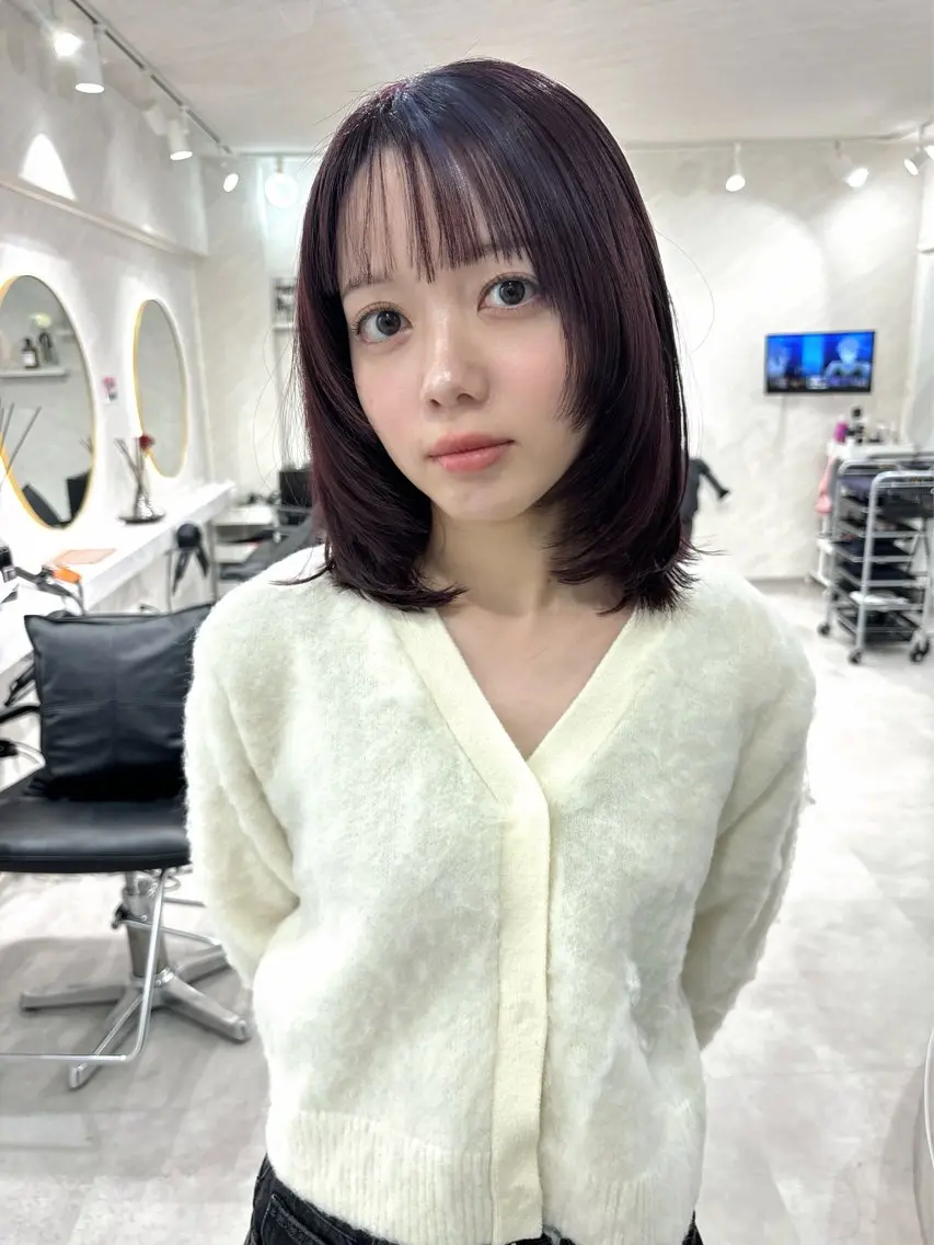 ミディアム カット ヘアカラー 🌸インナーカラー 🌸藤井春華のヘアスタイル