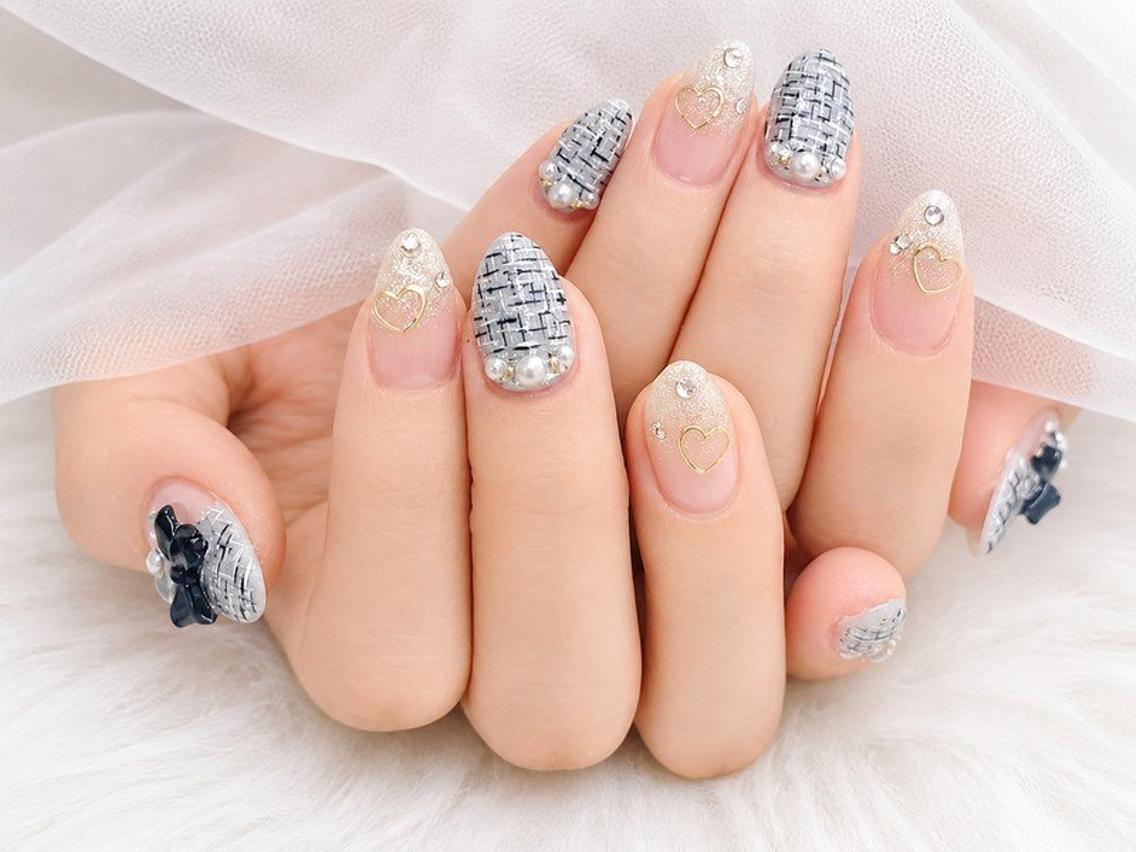 ネイル ツイードネイル ハンドネイル Lili Nail Studio西荻窪店のネイルデザイン