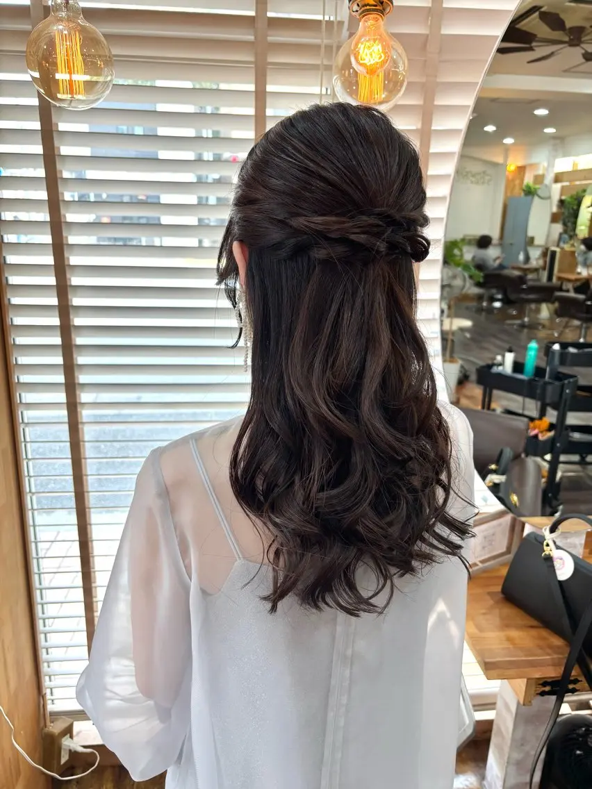 ロング ヘアアレンジ ハーフアップ miku ヘアセット/着付けのヘアスタイル